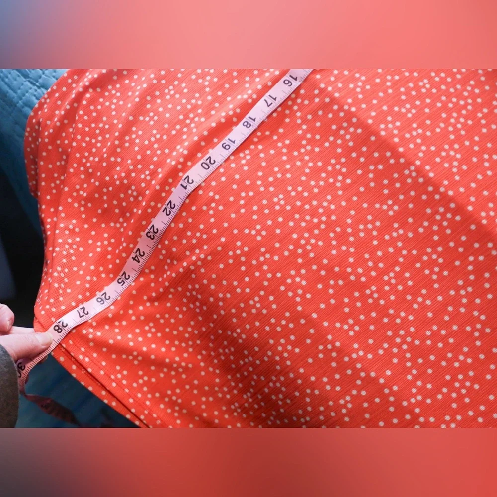 CURE Coral Polka Dot Flutter Sleeve Top | 3XL - Picture 9 of 12